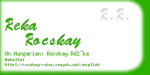 reka rocskay business card